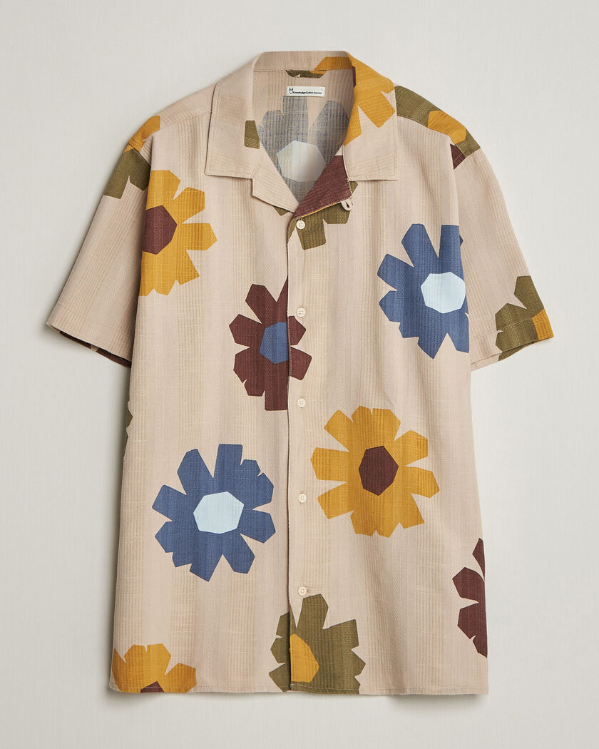KnowledgeCotton Apparel Relaxed Printed Cotton Short Sleeve Shirt Multi – Multicolore