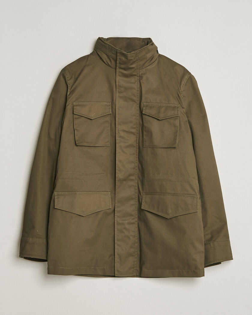 Oscar Jacobson M65 Coated Cotton Field Jacket Olive – Verde