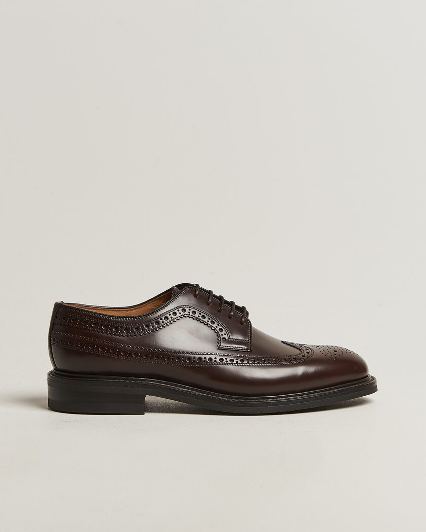 Loake Shoemakers Sovereign Longwing Leather Derby Dark Brown – Marrone