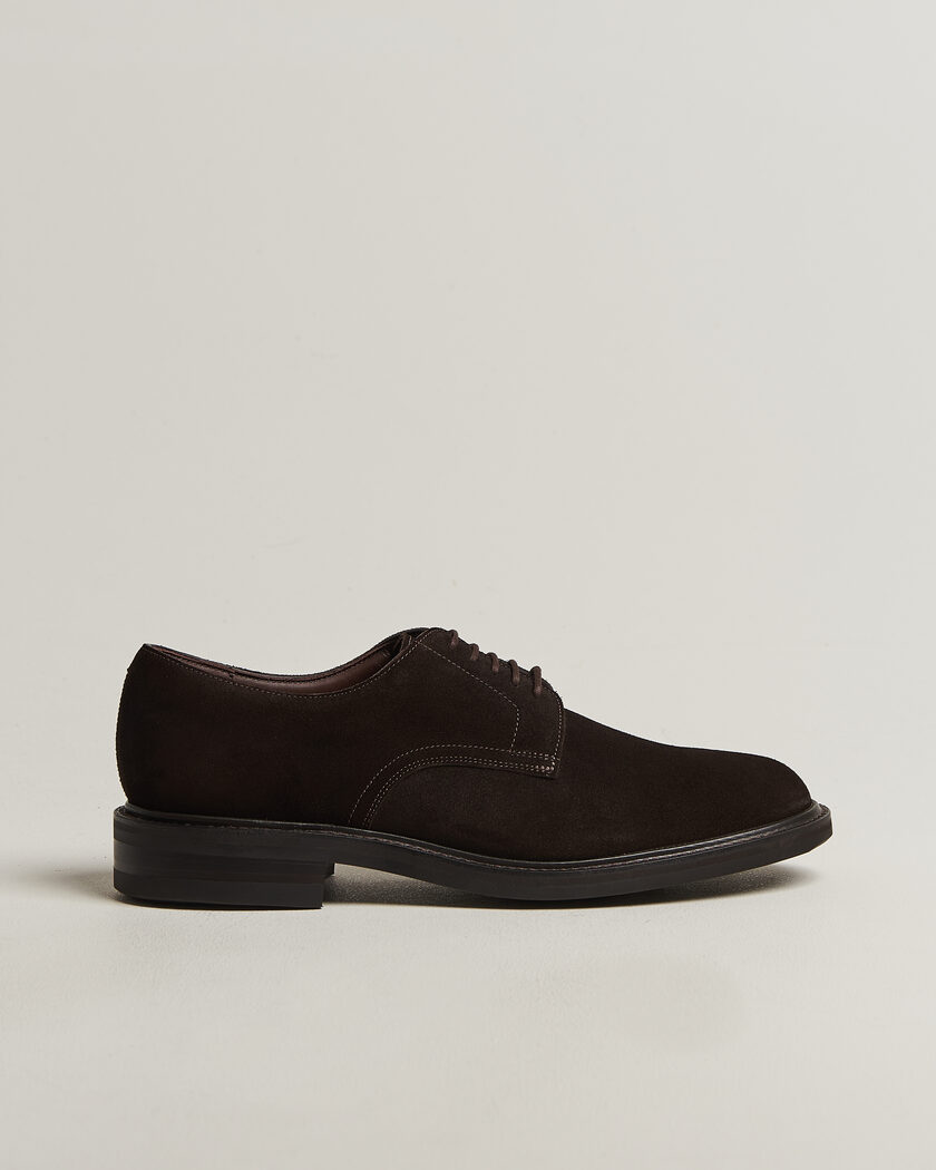 Loake Shoemakers Barbican Suede Derby Dark Brown – Marrone