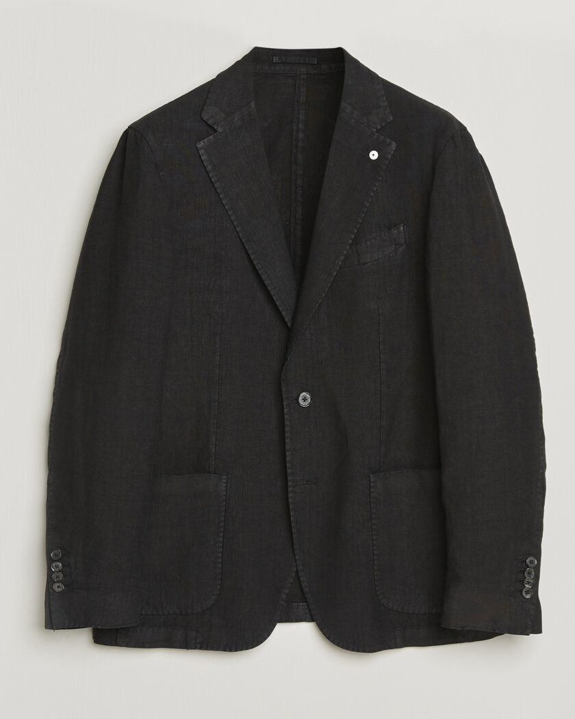 L.B.M. 1911 Jack Regular Fit Linen Blazer Black – Nero