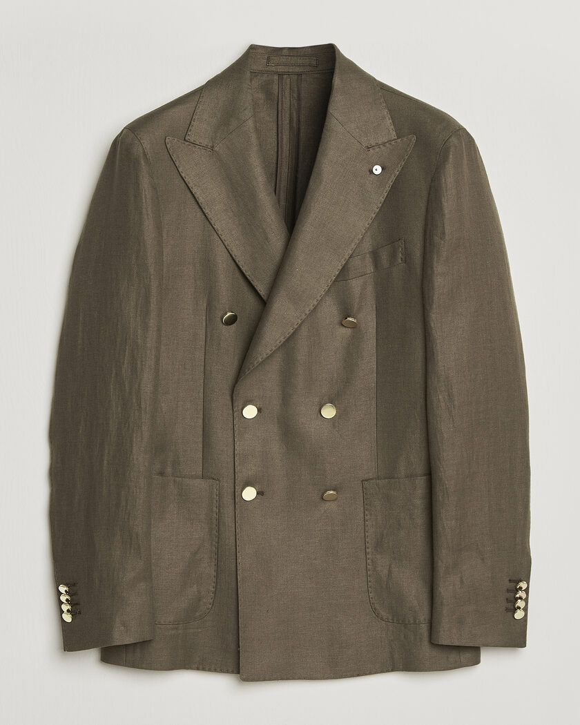 L.B.M. 1911 Tom Regular DB Linen Blazer Olive – Verde