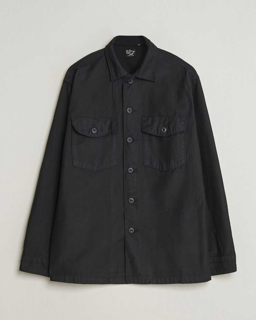 orSlow Cotton Sateen US Army Overshirt Black – Nero