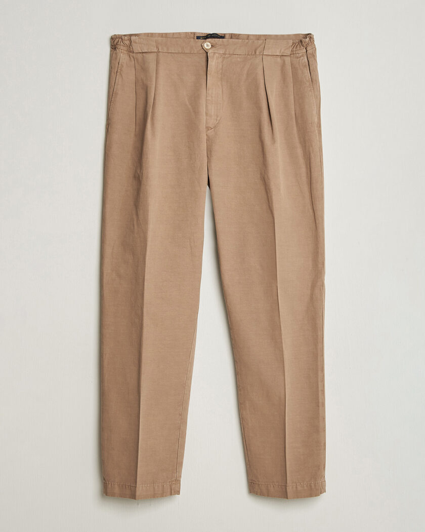 Briglia 1949 Portobello Loose Fit Cotton/Linen Trousers Beige – Beige