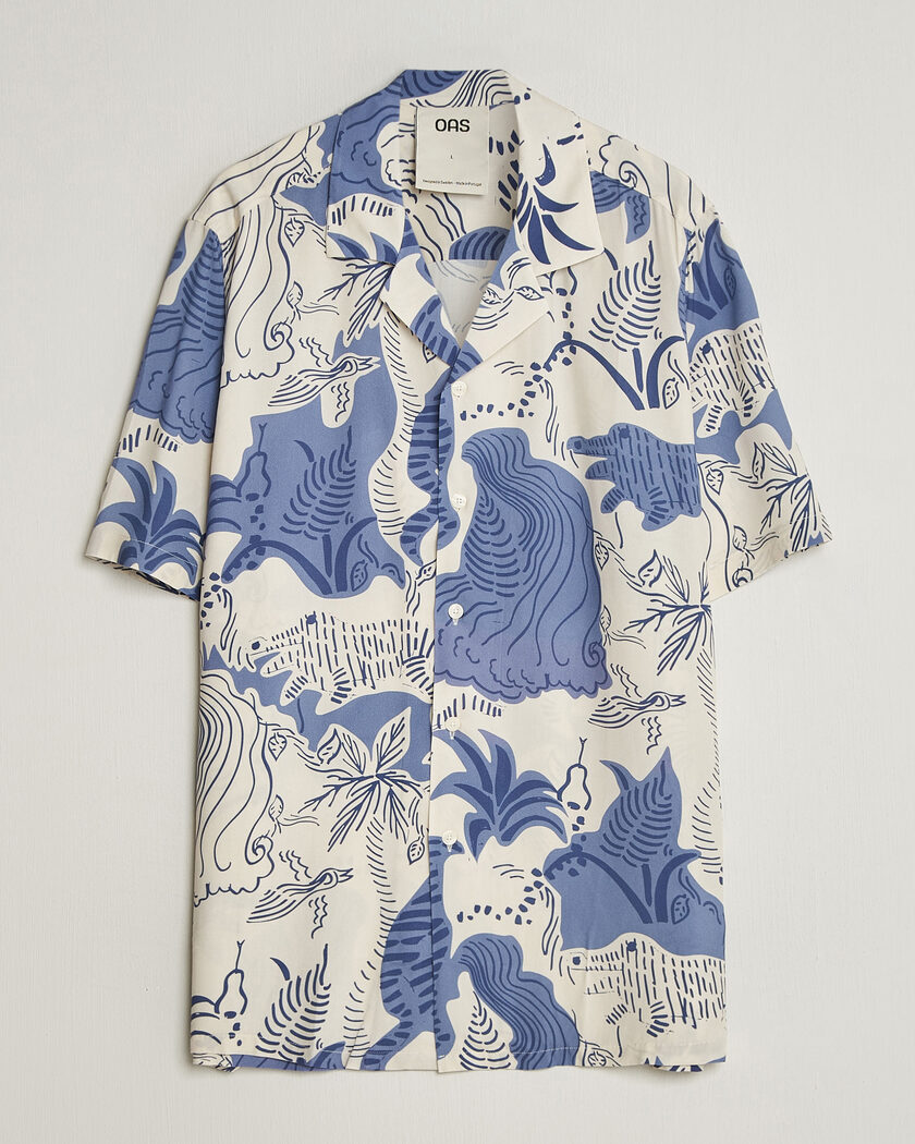 OAS Rocco Viscose Short Sleeve Shirt Mystea – Blu