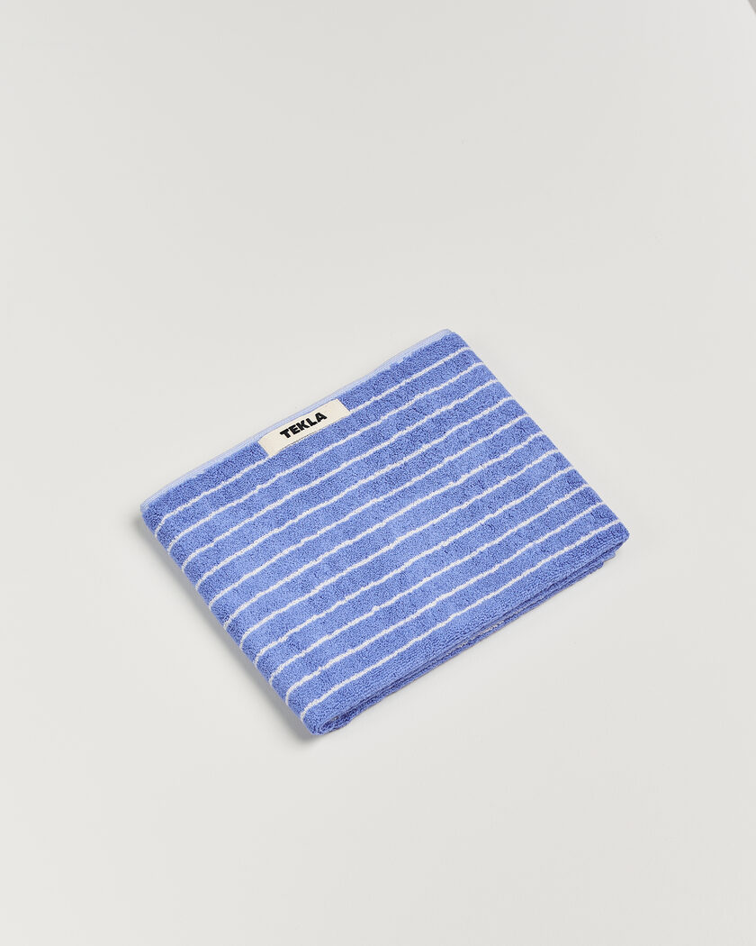 Tekla TeklaOrganic Terry Hand TowelClear Blue Stripes – Multicolore