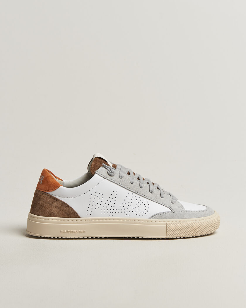 P448 Soho Leather/Suede Sneaker White/Grey – Bianco