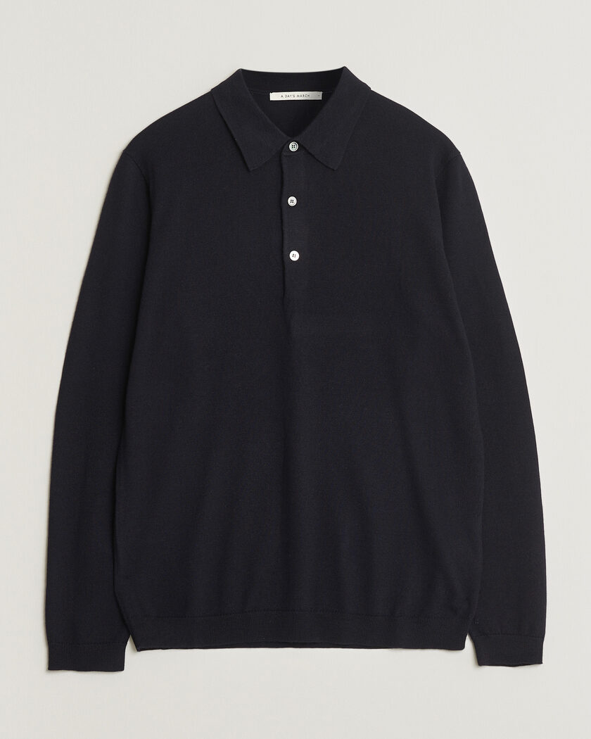 A Day's March Ambroz Merino Polo Navy – Blu