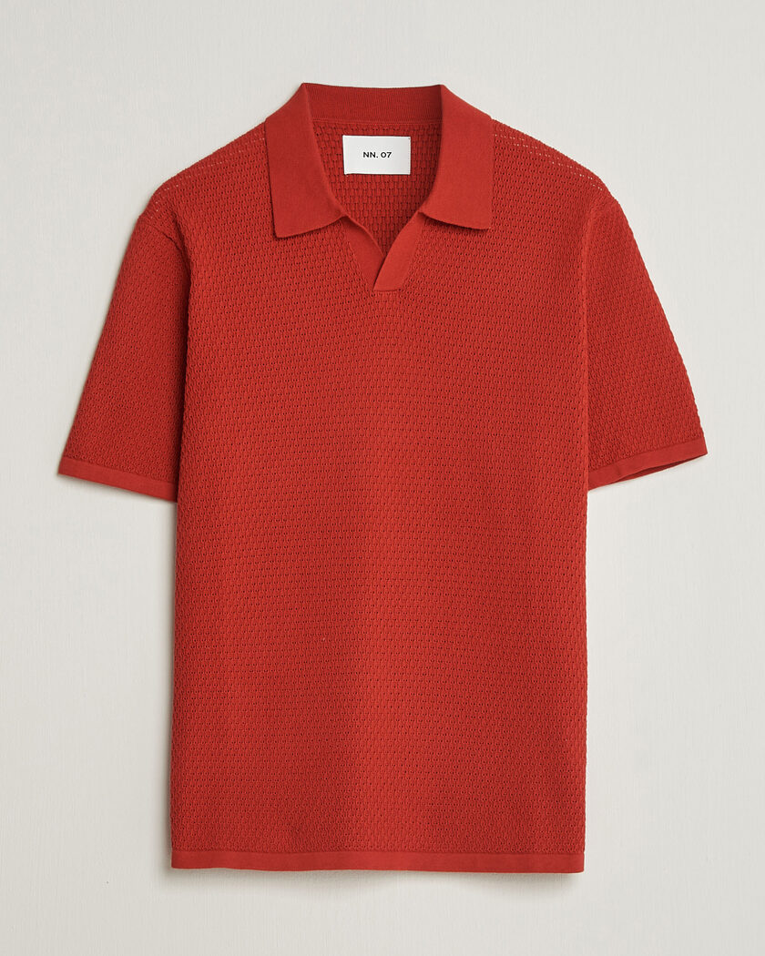 NN07 Paul Knitted Polo Sienna Heat – Rosso
