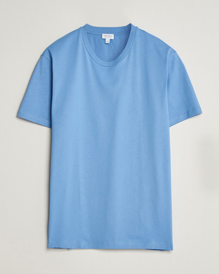 Sunspel Riviera Midweight T-Shirt Azure Blue – Blu