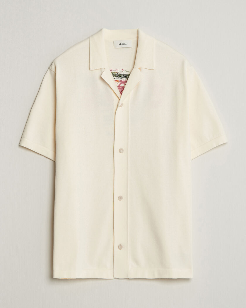 LES DEUX Bouquet Knitted Short Sleeve Shirt Eggnog White – Bianco