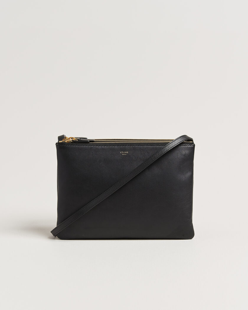 Celine Pre-Owned Trio Bag Medium Leather Black – Nero