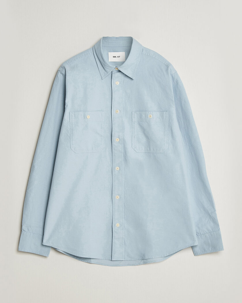 NN07 Colby Twill Overshirt Sky Mist – Blu