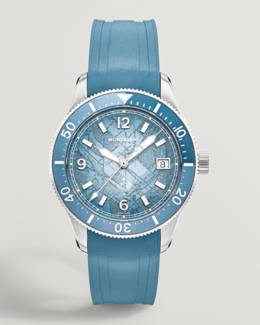 Montblanc Iced Sea Automatic Date 0 Oxygen Rubber Strap Light Blue – Blu