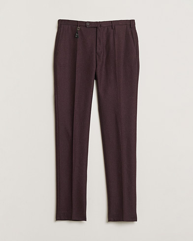 Pre-owned Incotex Slim Fit Super 100's Wool Flannel Trousers Burgundy 48 – Rosso