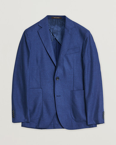 Pre-owned Oscar Jacobson Einar Cashmere Flannel Blazer Blue 44 – Blu