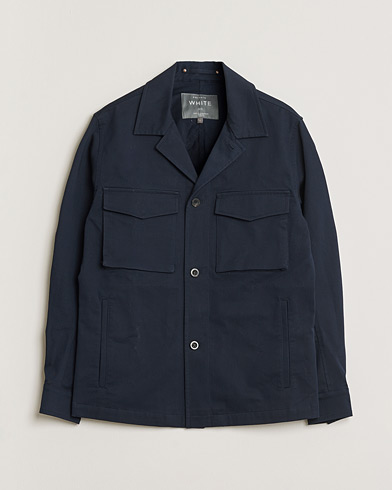 Pre-owned Private White V.C. Cotton Overshirt Navy 2 - XS – Blu