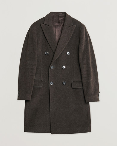 Pre-owned Oscar Jacobson Sebastian Wool/Cashmere Double Breasted Coat Brown 48 – Marrone