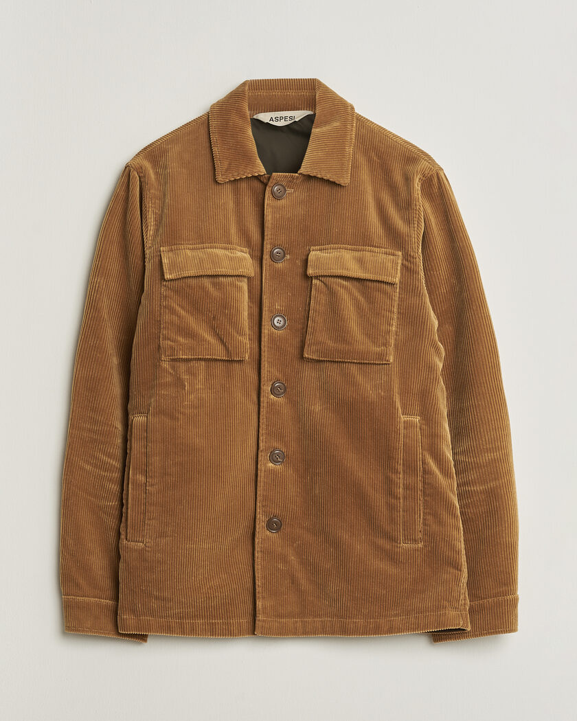 Pre-owned Aspesi Corduroy Cotton Shirt Jacket Tan L – Giallo