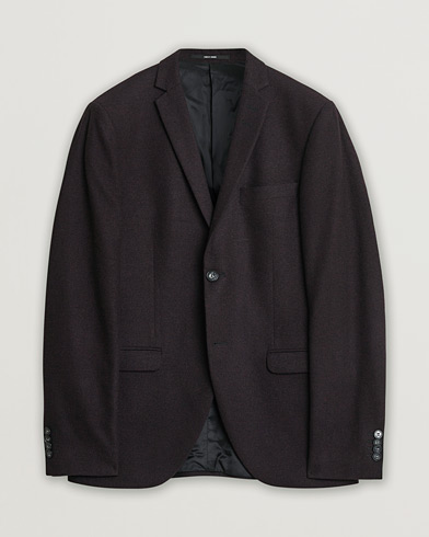 Pre-owned Tiger of Sweden Flannel Wool Blazer Burgundy 48 – Rosso