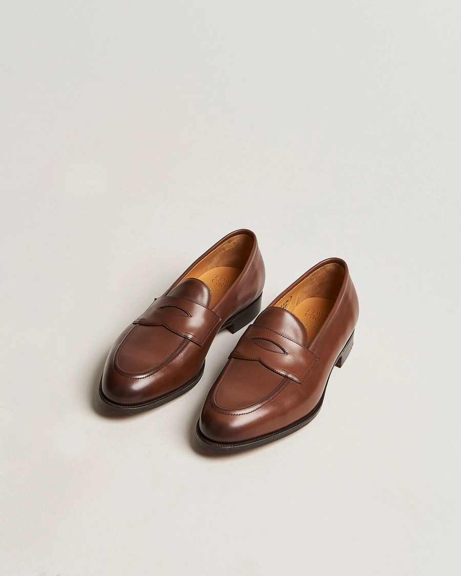 Uomini | Mocassini | Edward Green | Piccadilly Penny Loafer Dark Oak Antique