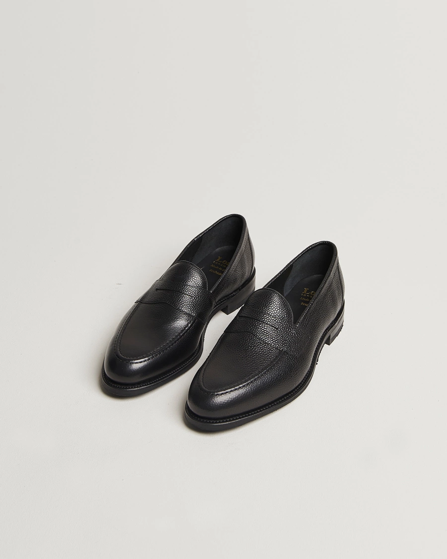Uomini | Mocassini | Loake Shoemakers | Loake 1880 Imperial Grained Penny Loafer Black