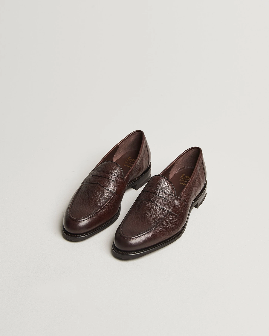 Uomini | Mocassini | Loake Shoemakers | Loake 1880 Imperial Grained Penny Loafer Dark Brown