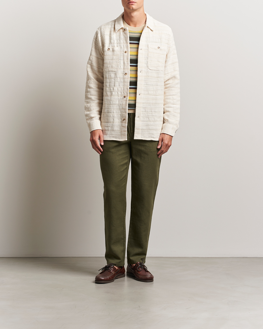 Uomini | Camicie | LES DEUX | Jonas Structure Stripe Overshirt Ivory