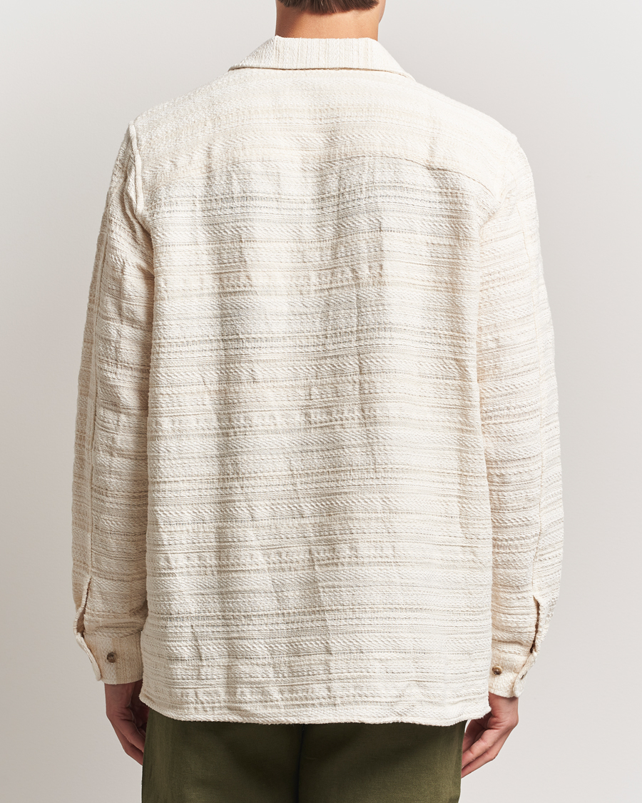 Uomini | Camicie | LES DEUX | Jonas Structure Stripe Overshirt Ivory
