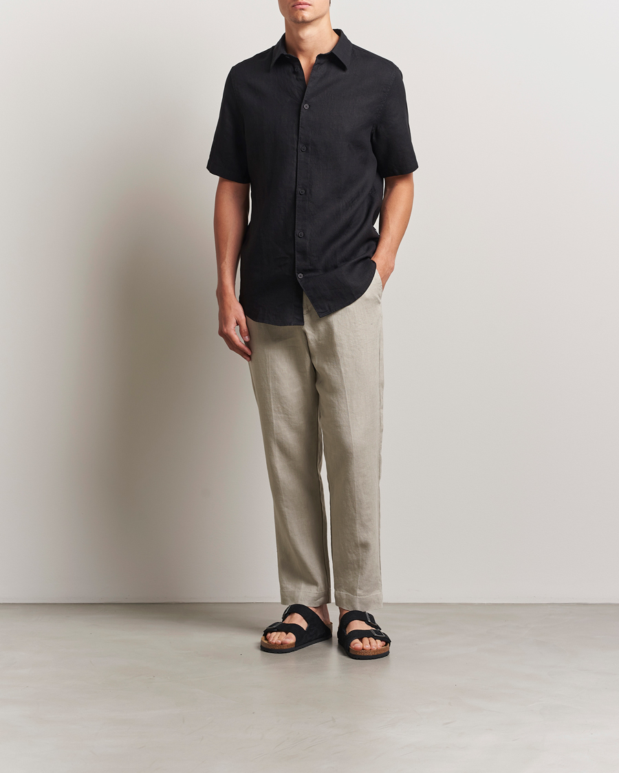 Uomini | Pantaloni | NN07 | Billie Linen Drawstring Trousers Fog