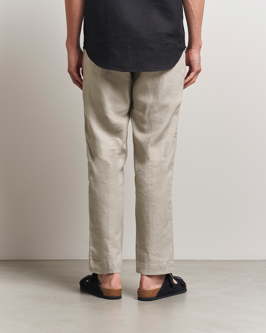 Uomini | Pantaloni | NN07 | Billie Linen Drawstring Trousers Fog