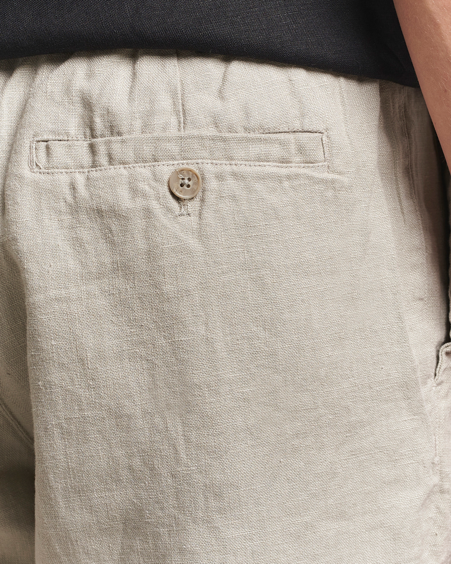 Uomini | Pantaloni | NN07 | Billie Linen Drawstring Trousers Fog