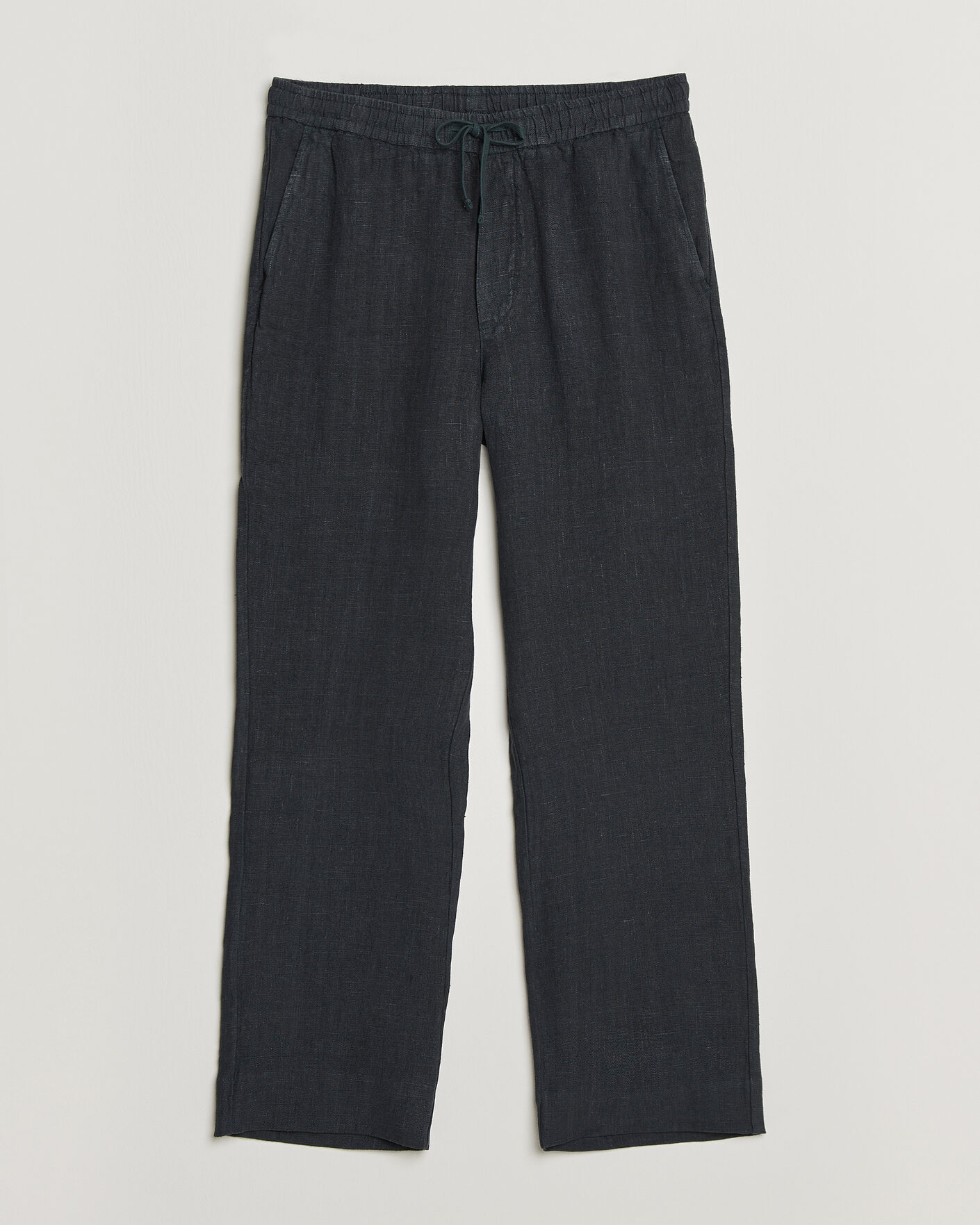 Uomini | Pantaloni | A Day's March | Tamiat Linen Drawstring Trousers Black