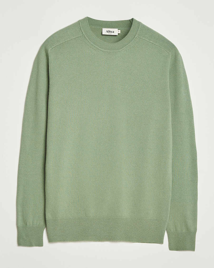 Uomini | Maglieria | Altea | Wool/Cashmere Crew Neck Pullover Green