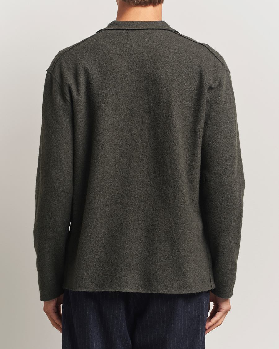 Uomini | Maglieria | NN07 | Jonas Boiled Wool Cardigan Dark Army