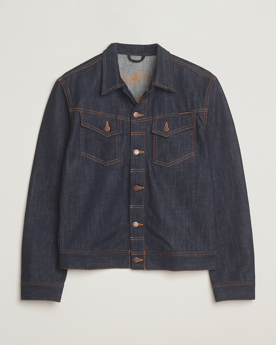 Uomini | Giacche | Nudie Jeans | Conny Denim Jacket Dry Streaky Mid Blue