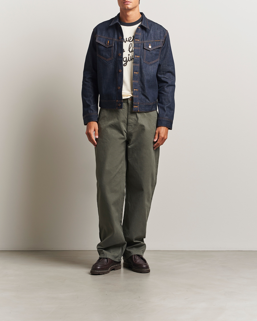Uomini | Giacche | Nudie Jeans | Conny Denim Jacket Dry Streaky Mid Blue