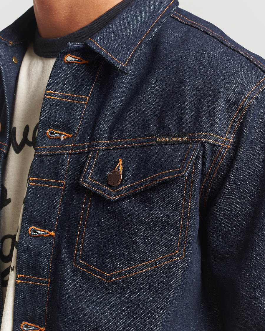 Uomini | Giacche | Nudie Jeans | Conny Denim Jacket Dry Streaky Mid Blue
