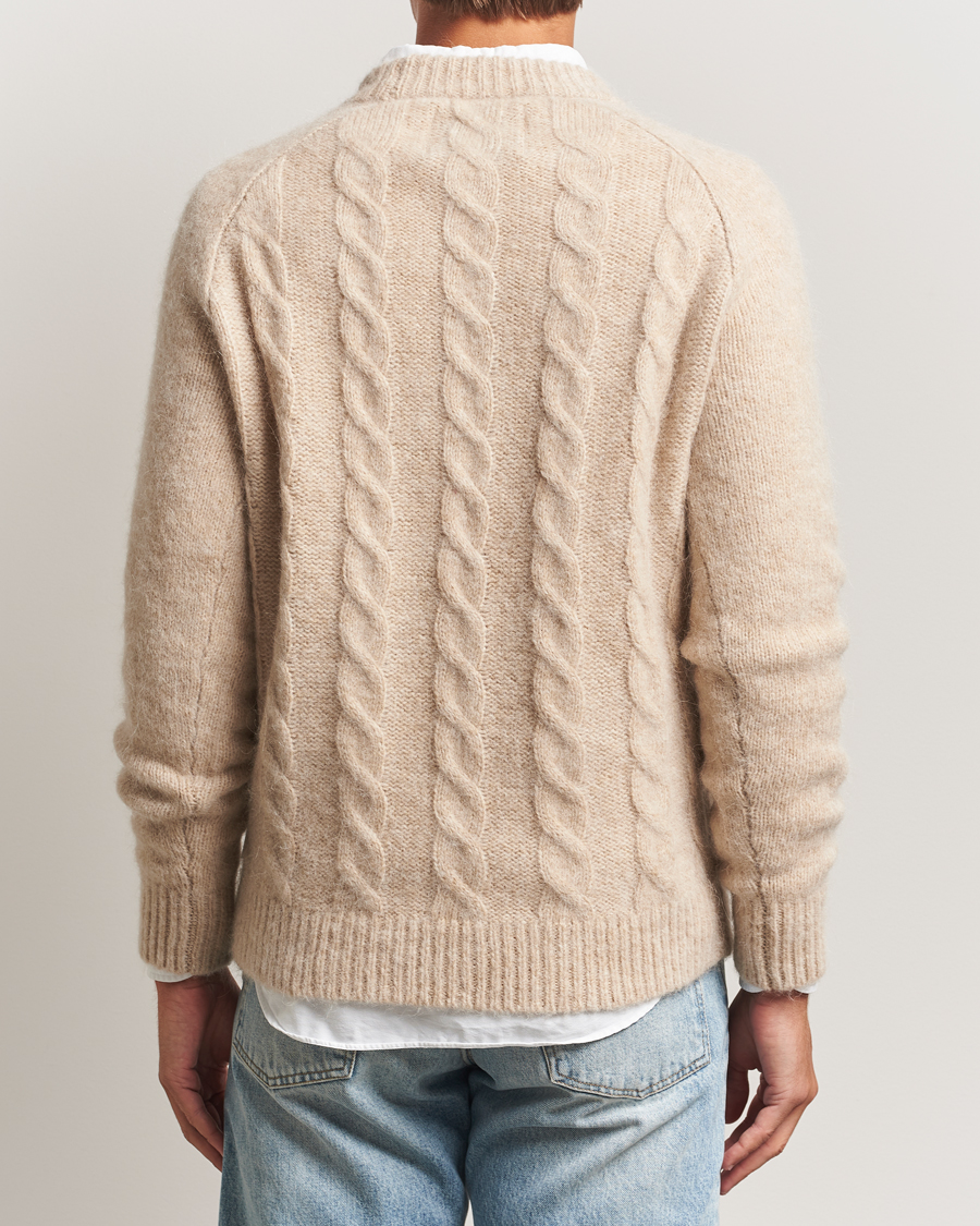 Uomini | Maglieria | GANT | Alpaca/Lambswool Cable Crew Neck Seed Melange