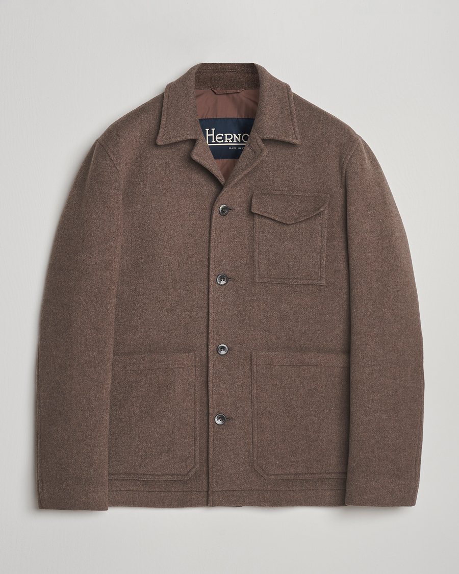 Uomini | Giacche | Herno | Soft Wool Field Jacket Beige