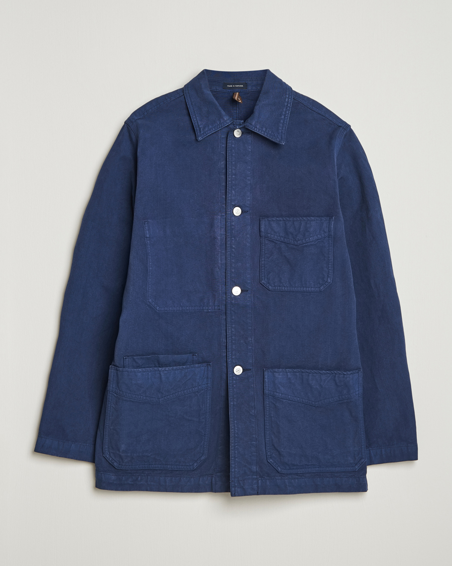 Uomini | Giacche | Drake's | Duck Cotton Canvas Chore Coat Navy