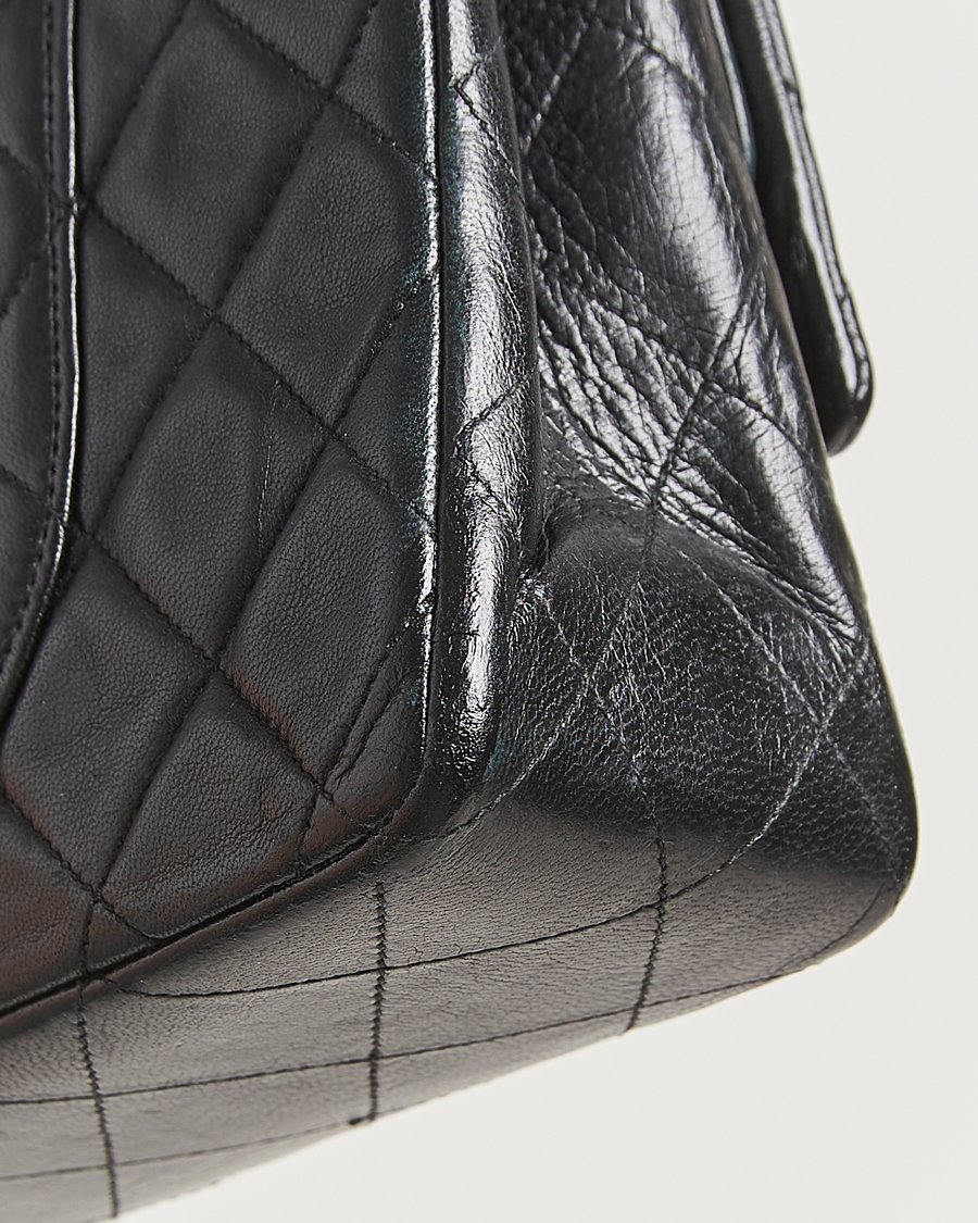 Uomini | Chanel Pre-Owned Classic Double Flap Medium Lambskin Black | Chanel Pre-Owned | Classic Double Flap Medium Lambskin Black