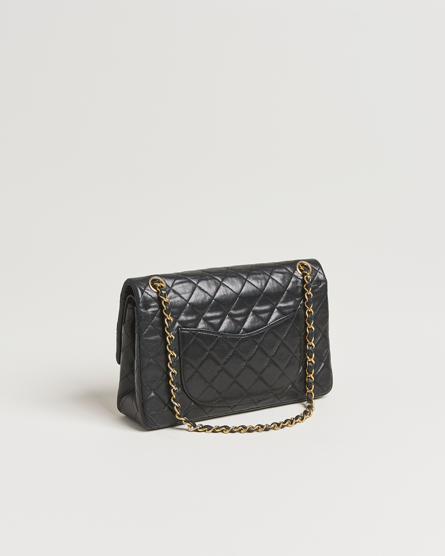 Uomini | Chanel Pre-Owned Classic Double Flap Medium Lambskin Black | Chanel Pre-Owned | Classic Double Flap Medium Lambskin Black