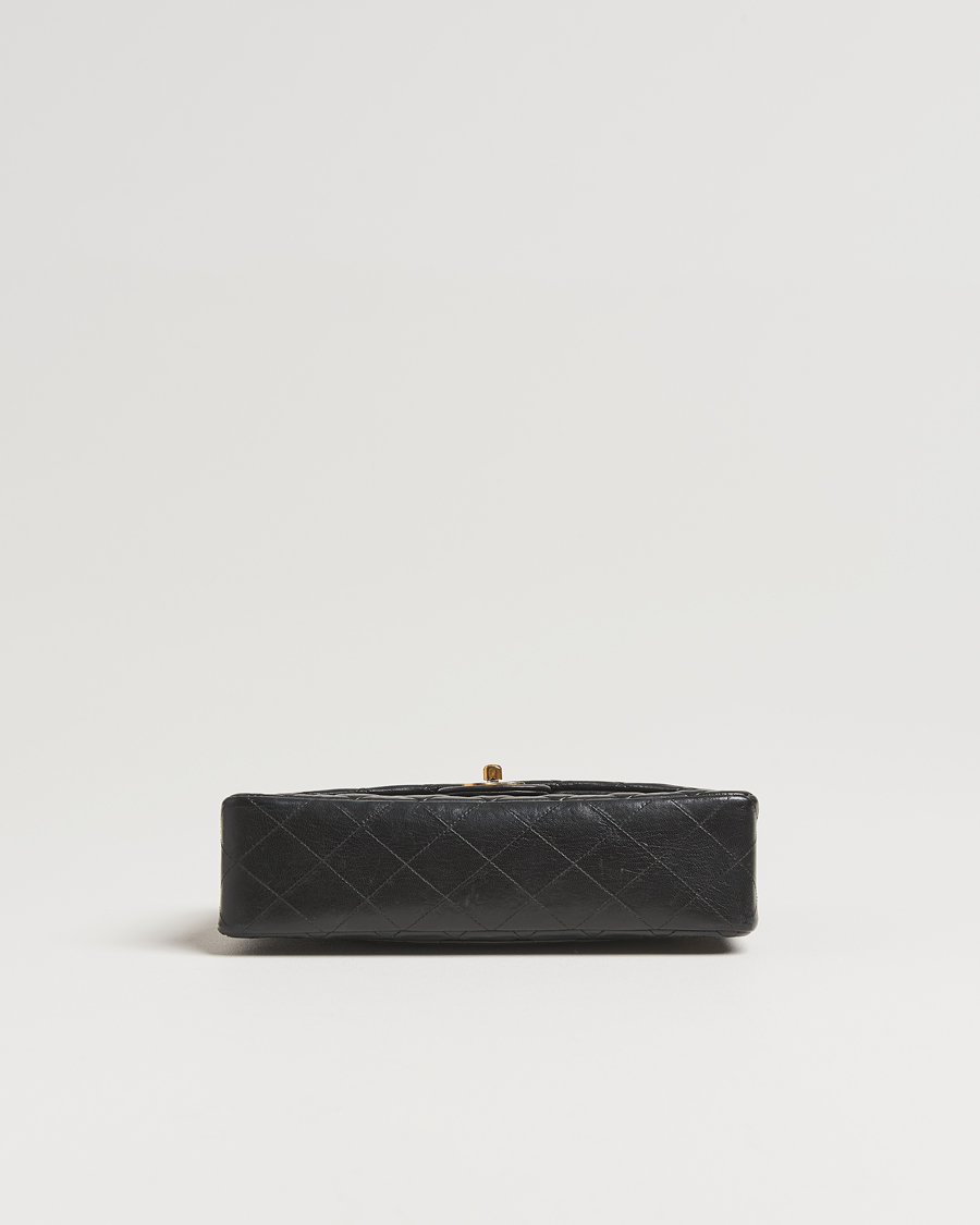 Uomini | Chanel Pre-Owned Classic Double Flap Medium Lambskin Black | Chanel Pre-Owned | Classic Double Flap Medium Lambskin Black