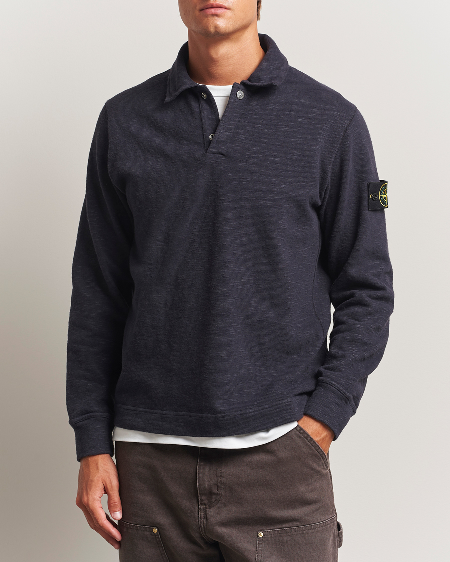 Uomini | Maglieria | Stone Island | Vanisé Brushed Heavy Cotton Polo Ink
