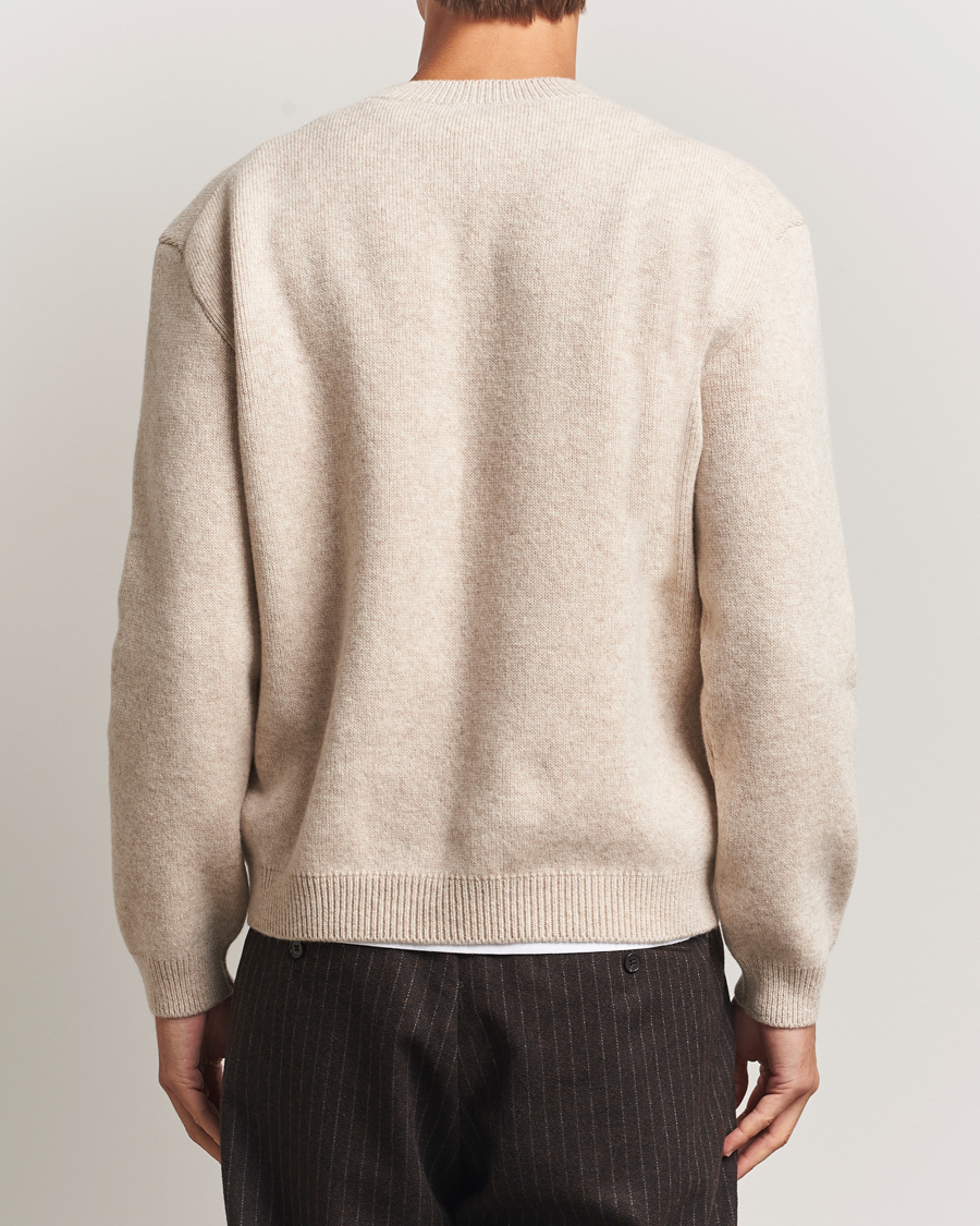 Uomini | Maglieria | Maison Kitsuné | Grey Fox Head Milano Lambswool Sweater Tan Beige