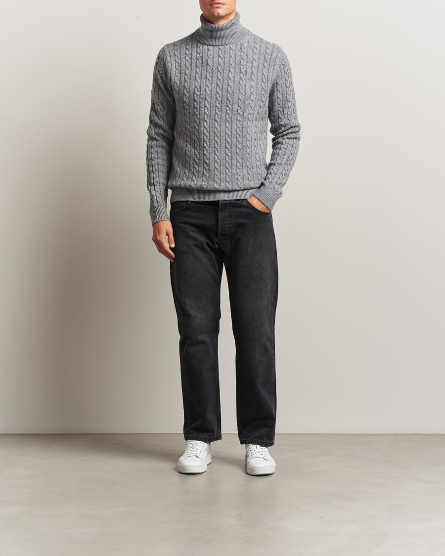 Uomini | Maglieria | Tiger of Sweden | Wilde Wool/Cashmere Knitted Sweater Light Grey Melange