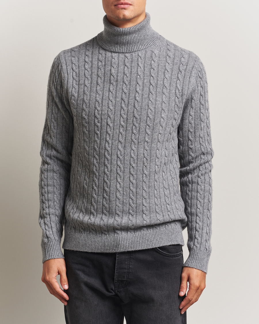 Uomini | Maglieria | Tiger of Sweden | Wilde Wool/Cashmere Knitted Sweater Light Grey Melange