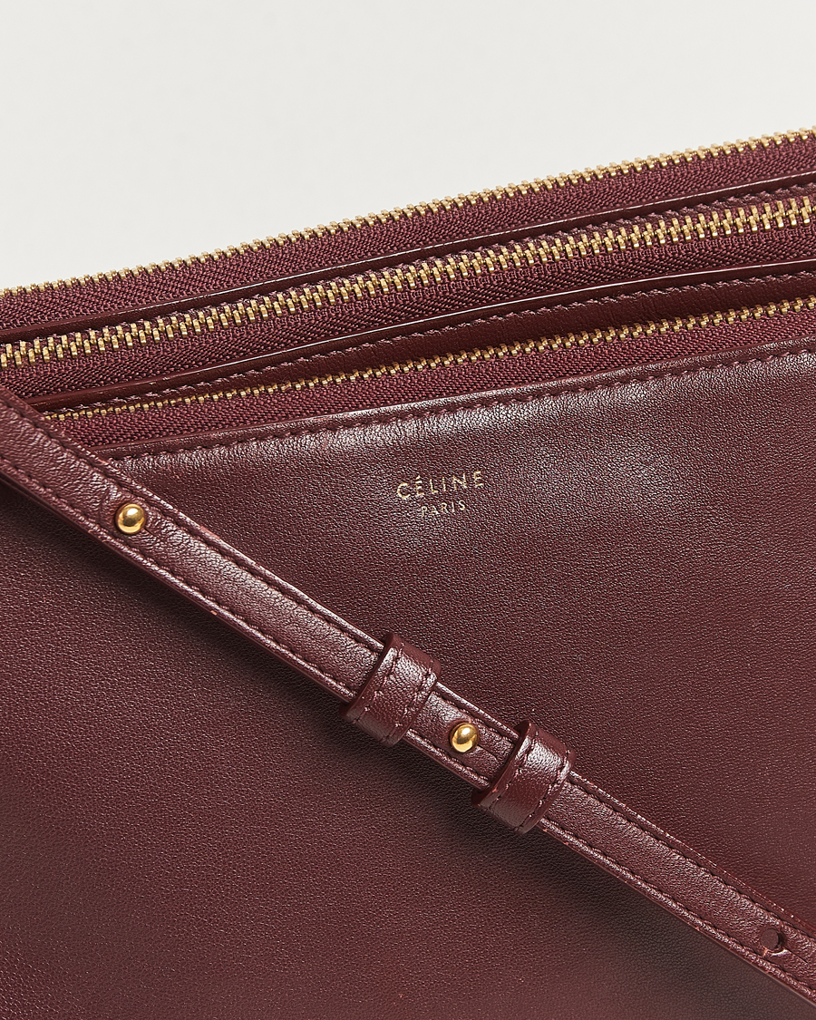 Uomini | Celine Pre-Owned Trio Bag Medium Bordeaux | Celine Pre-Owned | Trio Bag Medium Bordeaux