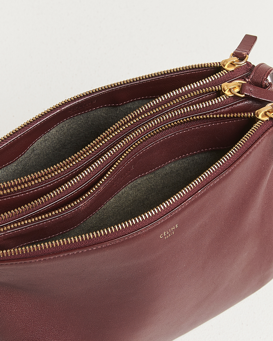 Uomini | Celine Pre-Owned Trio Bag Medium Bordeaux | Celine Pre-Owned | Trio Bag Medium Bordeaux